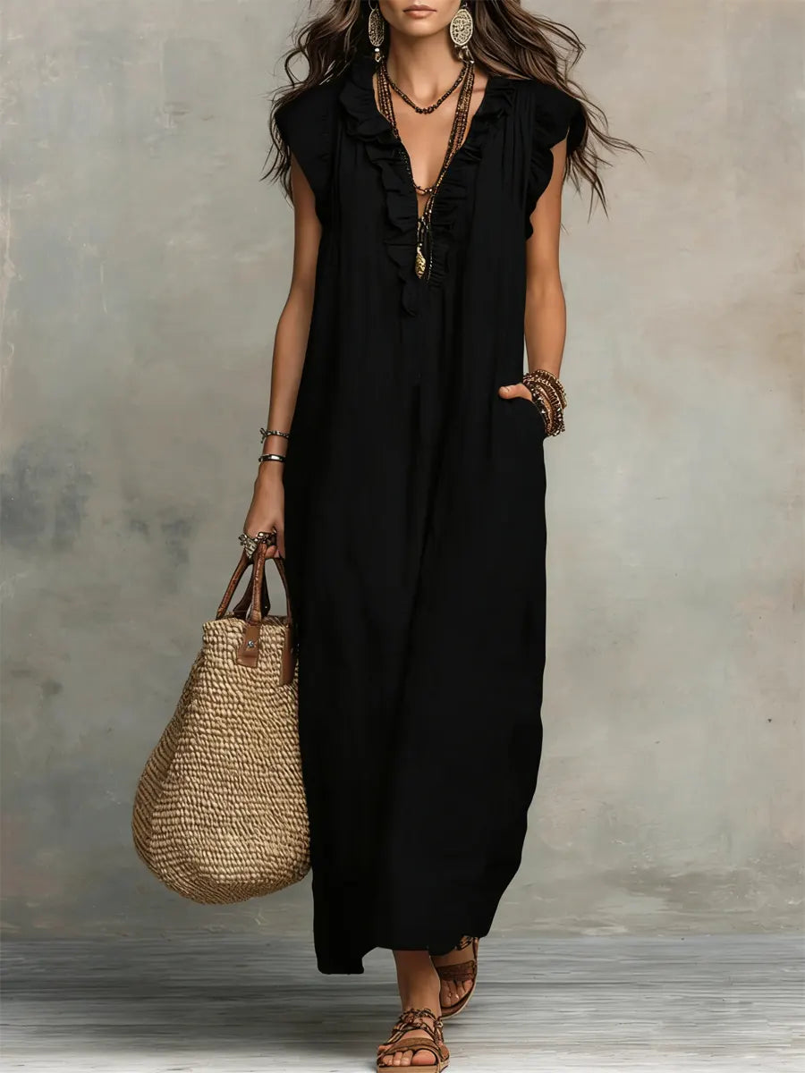 Rosaura™ | Vestido Largo Boho Fluido