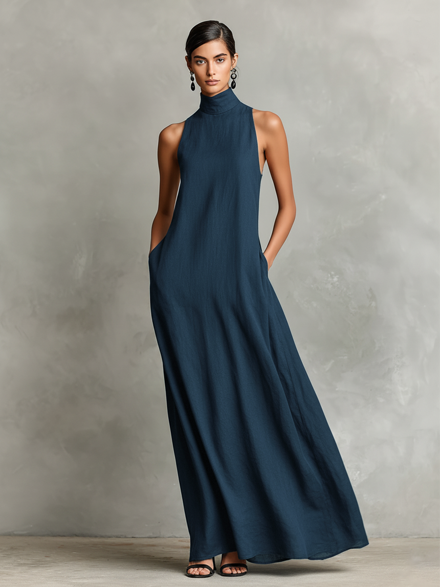 Edelmira™ | Vestido Largo de Cuello Alto