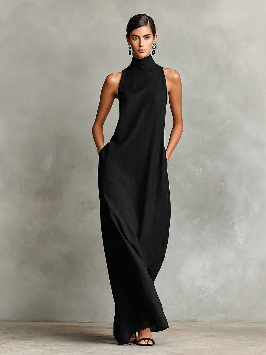 Edelmira™ | Vestido Largo de Cuello Alto