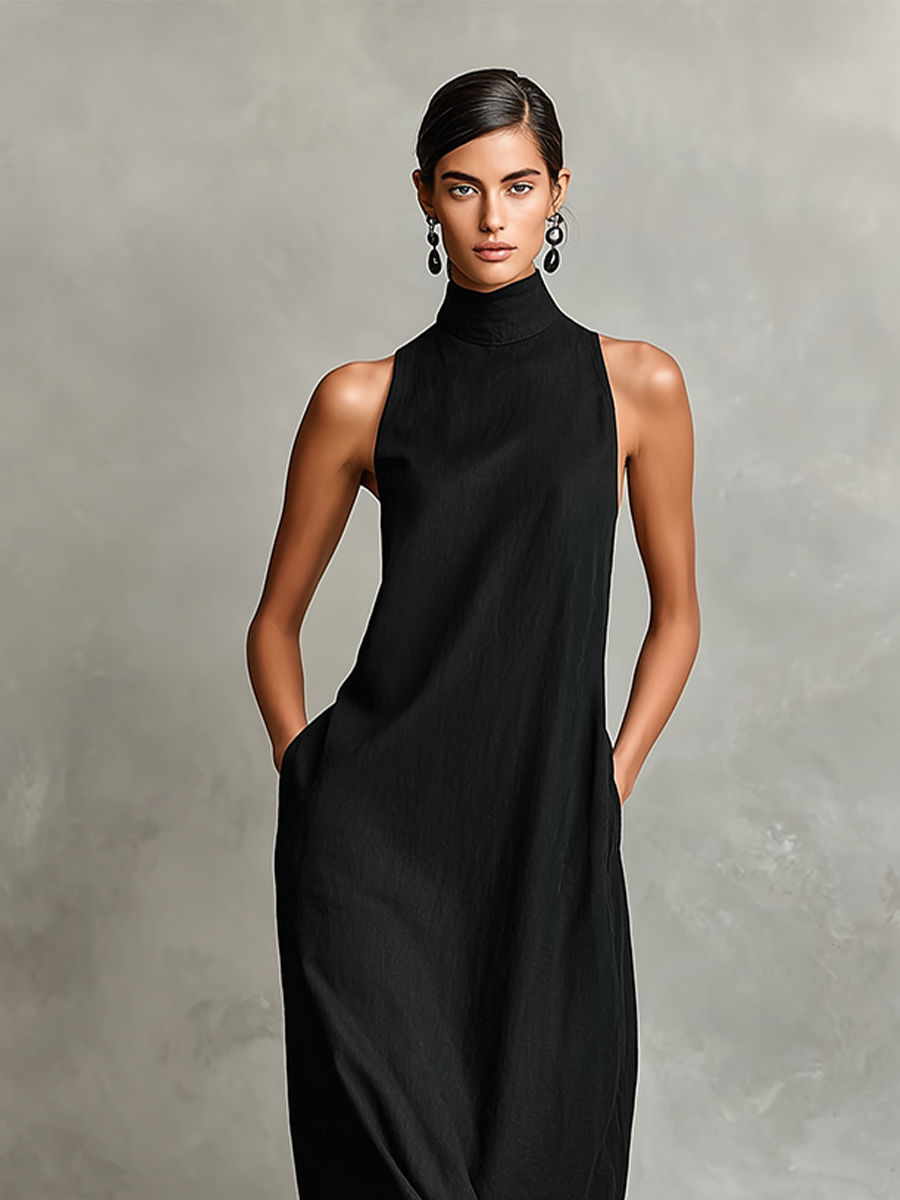 Edelmira™ | Vestido Largo de Cuello Alto
