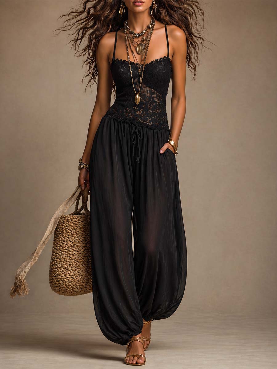Adelina™ | Mono de Encaje con Cuello Halter