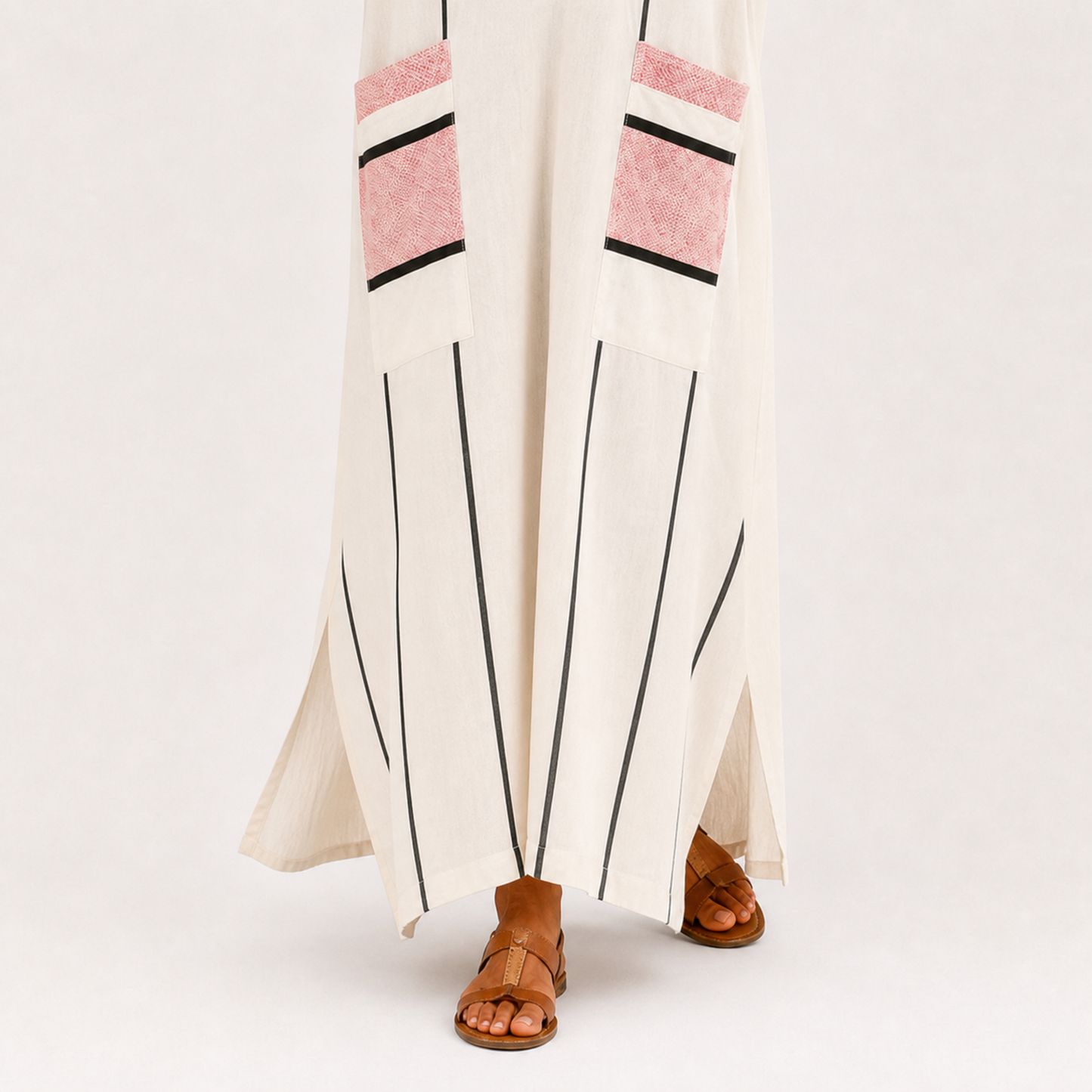 Caftán Adara Crudo Rayas