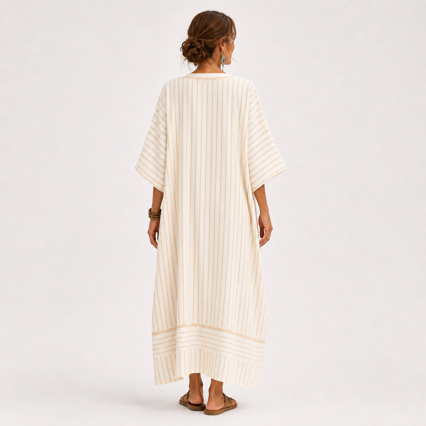 Caftán Farah Beige Rayas