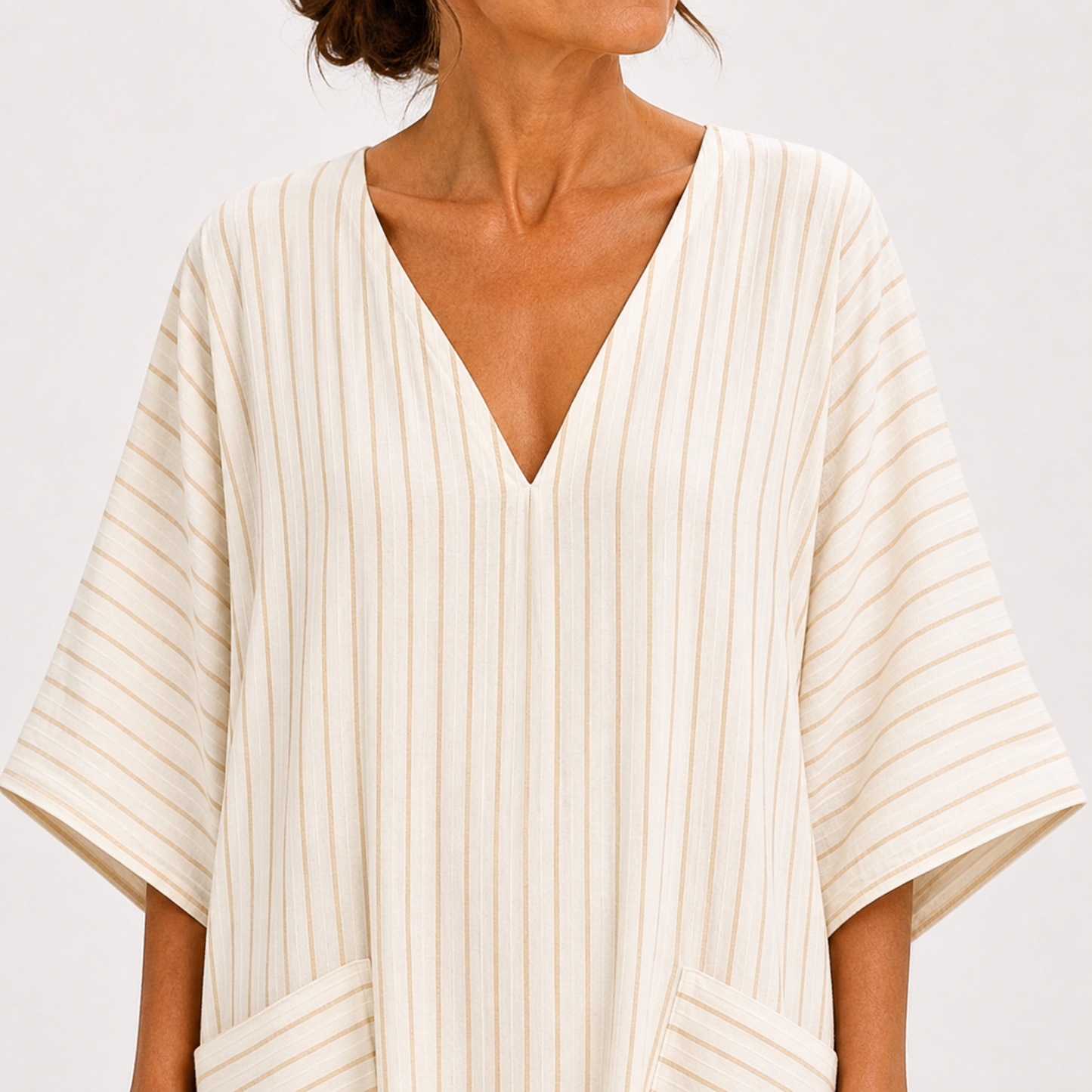 Caftán Farah Beige Rayas