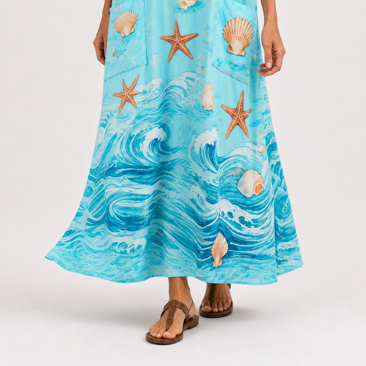 Caftán Lucía Turquesa Marino