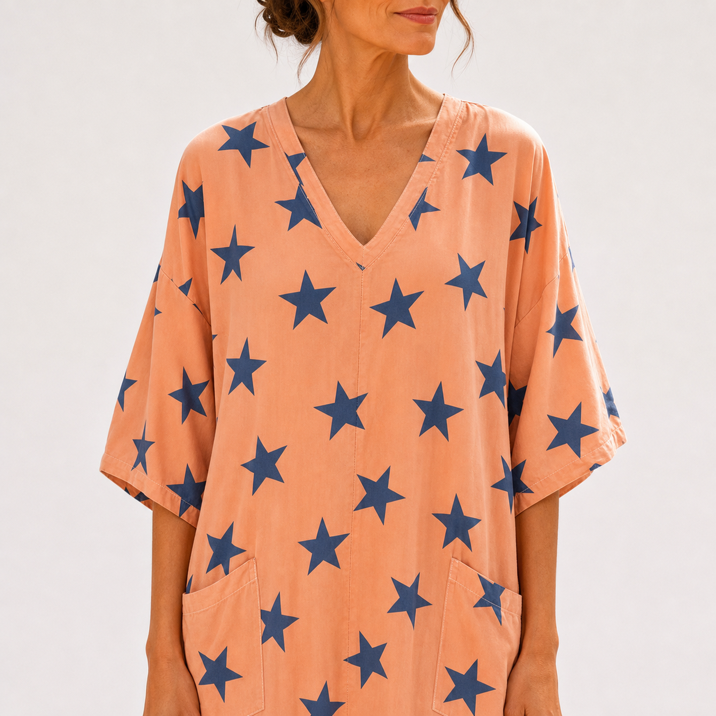 Caftán Selma Coral Estrellas