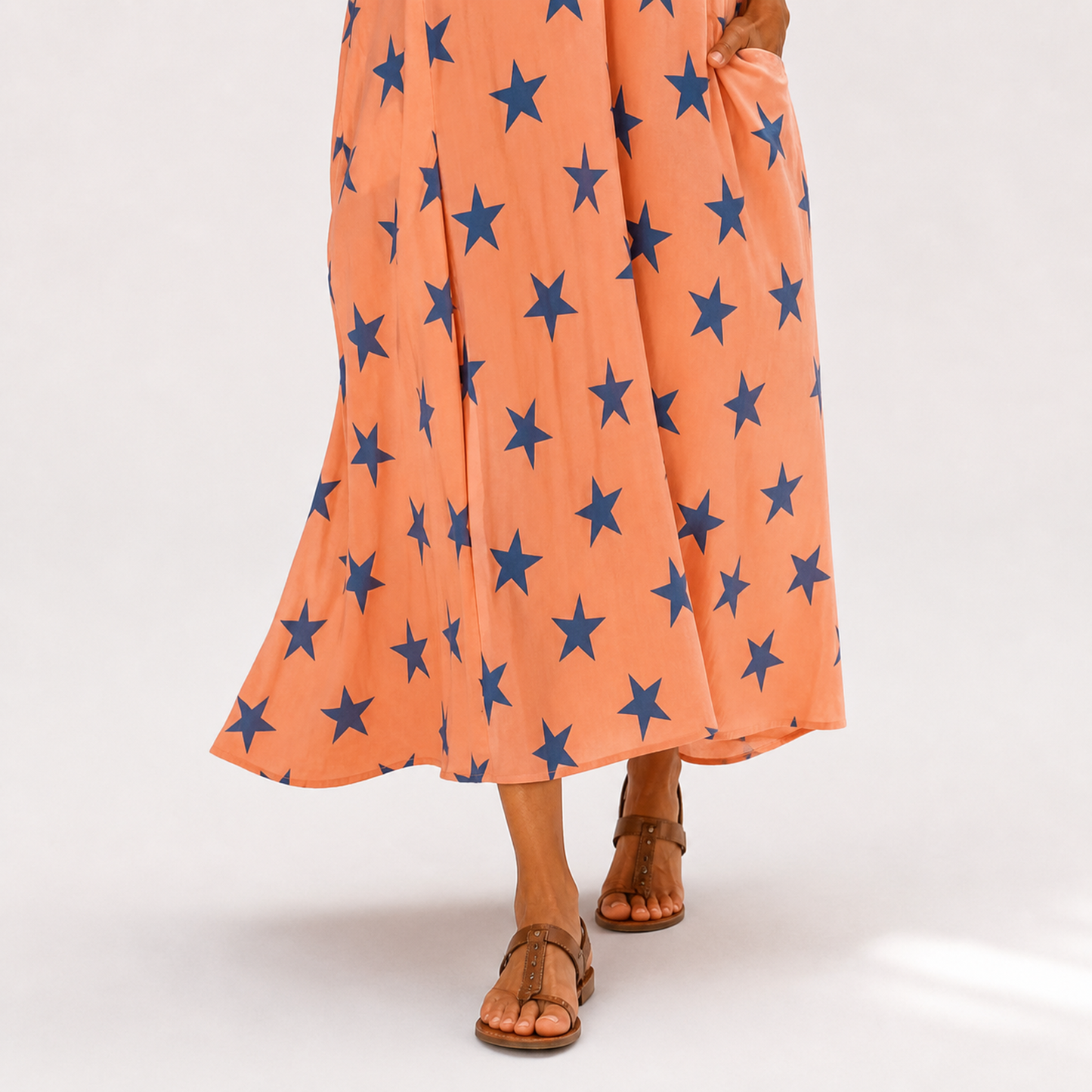 Caftán Selma Coral Estrellas
