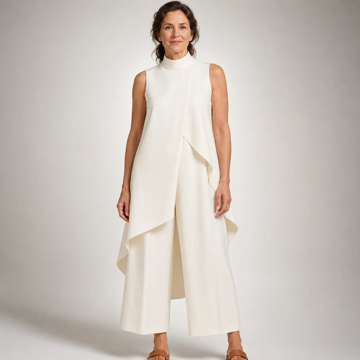 Filomena™ | Vestido Midi Drapeado Asimétrico