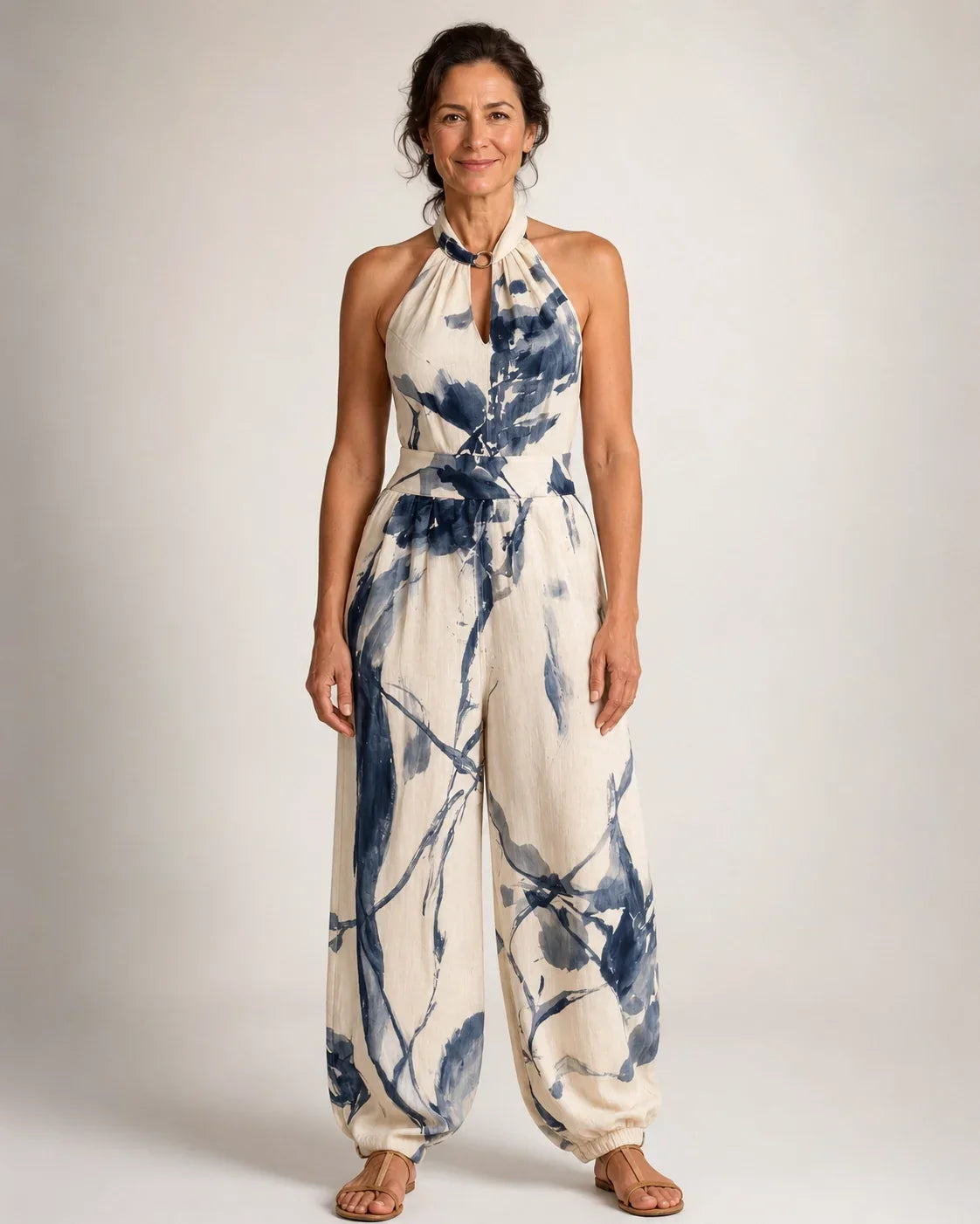 Juana™ | Mono Drapeado de Pernera Ancha