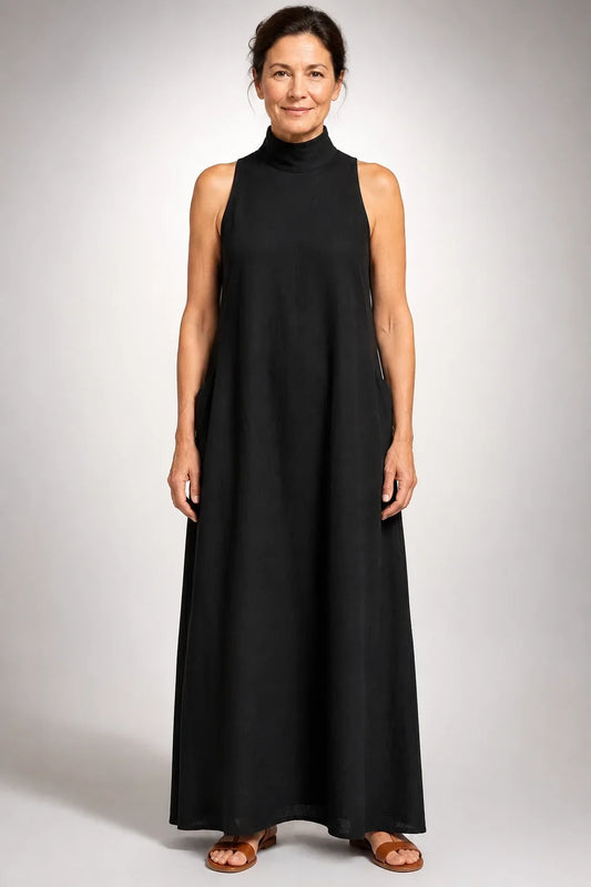 Edelmira™ | Vestido Largo de Cuello Alto