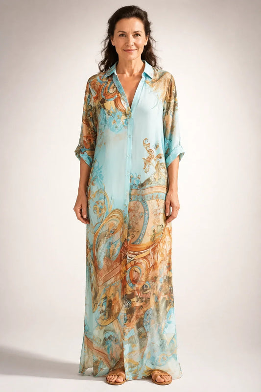 Virtudes™ | Vestido Camisero Estampado