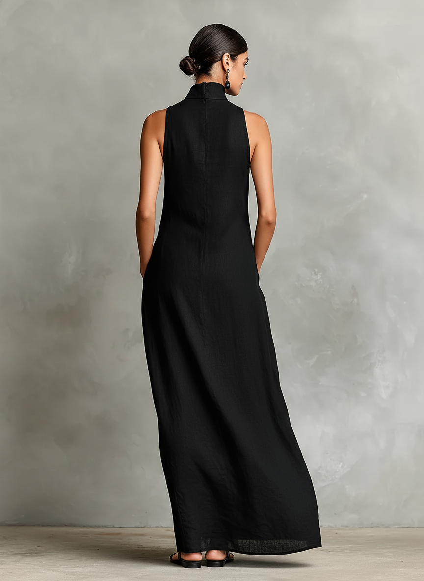 Edelmira™ | Vestido Largo de Cuello Alto
