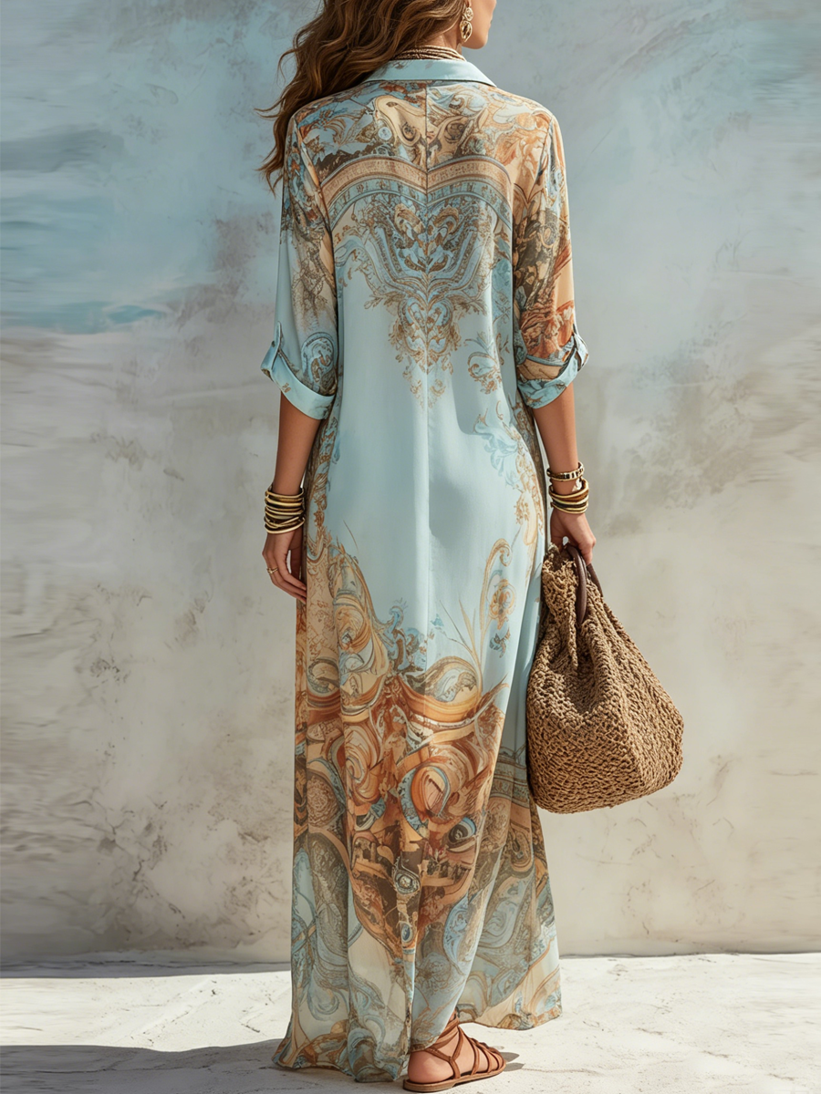 Virtudes™ | Vestido Camisero Estampado