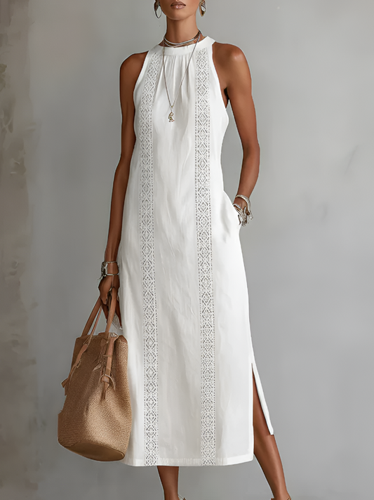 Etelvina™ | Vestido Midi de Cuello Mao