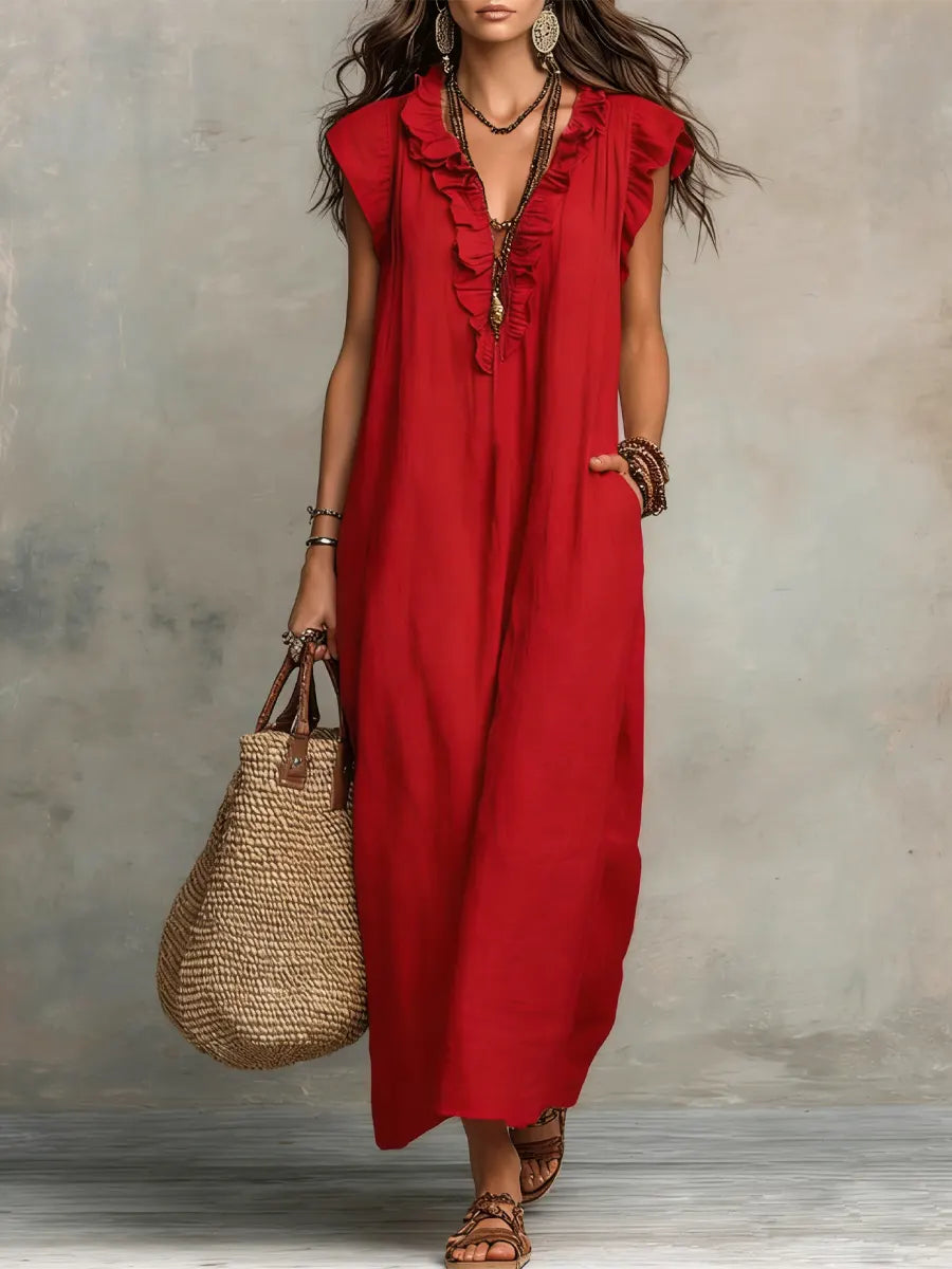 Rosaura™ | Vestido Largo Boho Fluido