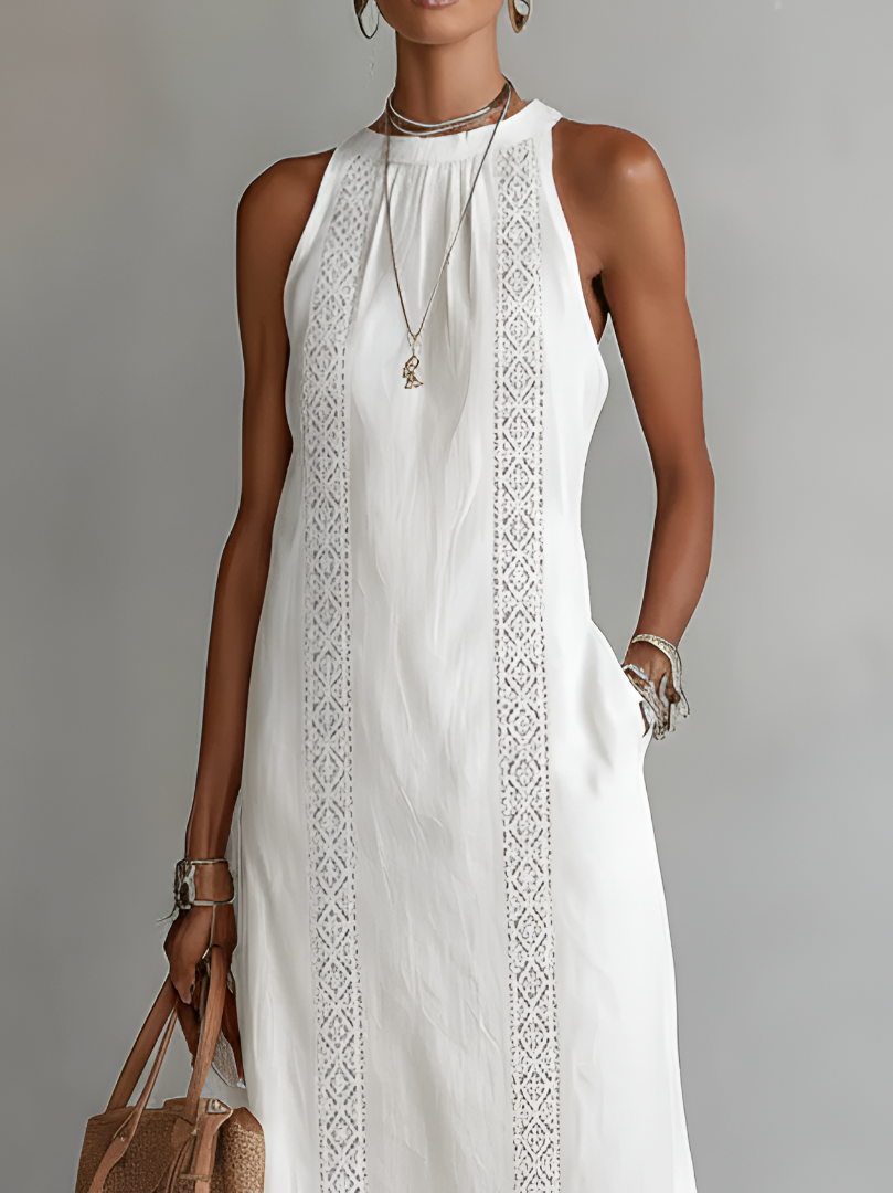 Etelvina™ | Vestido Midi de Cuello Mao