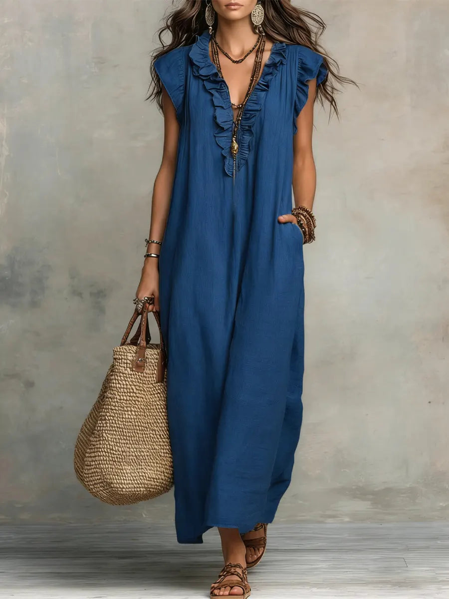 Rosaura™ | Vestido Largo Boho Fluido