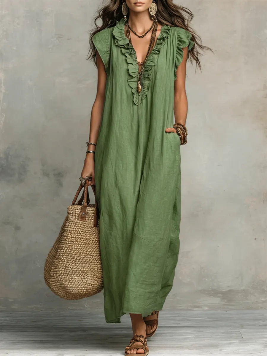 Rosaura™ | Vestido Largo Boho Fluido