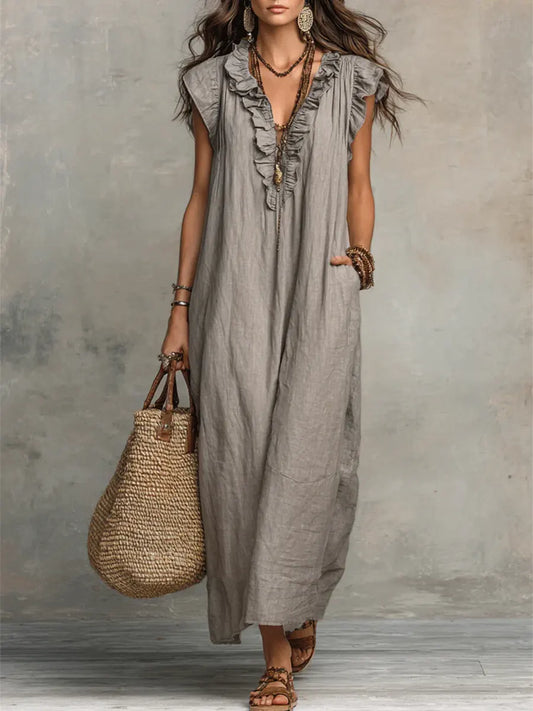 Rosaura™ | Vestido Largo Boho Fluido
