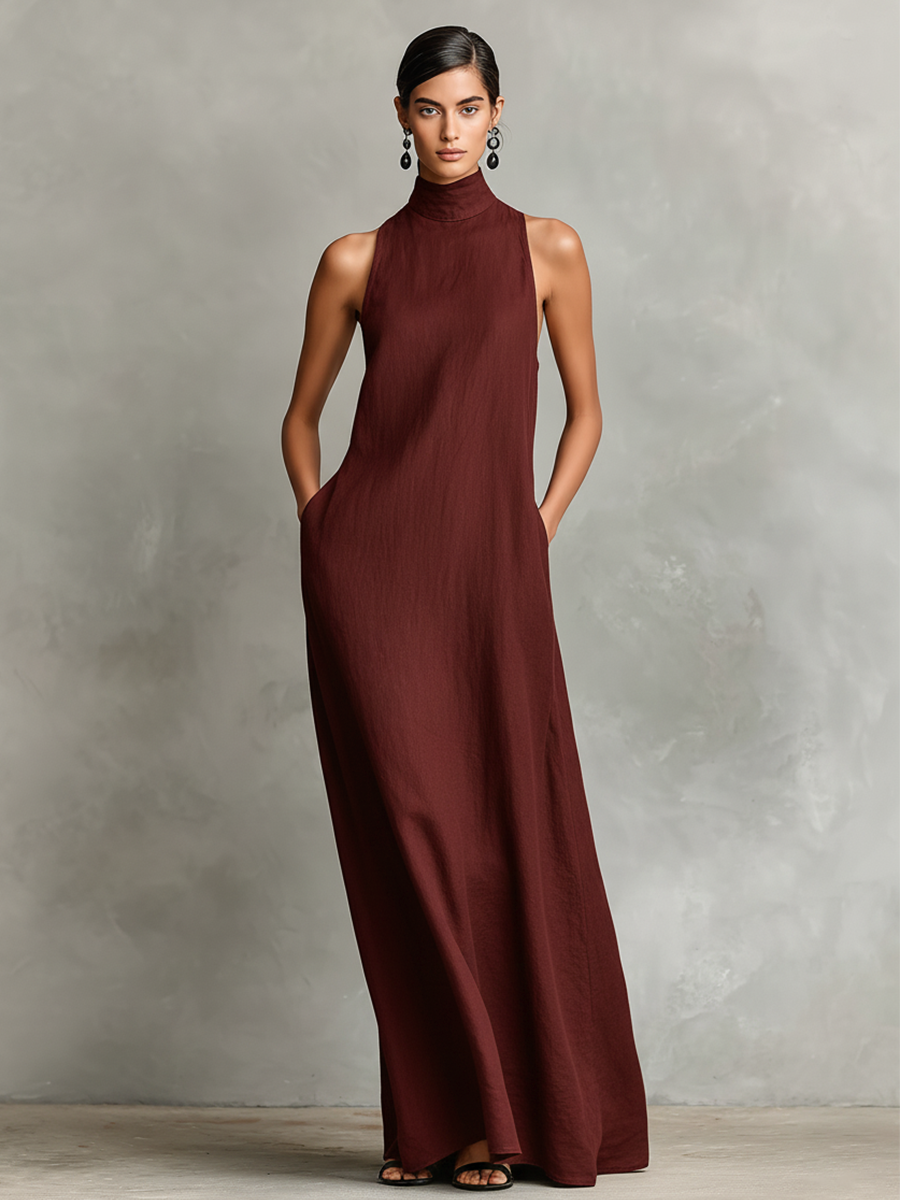 Edelmira™ | Vestido Largo de Cuello Alto